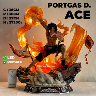(Có sẵn) Mô hình ACE hỏa quyền LED cực đẹp cao 38CM nặng 3.7kg - Mô hình Ace có đèn LED và đồ điều khiển - One piece ace