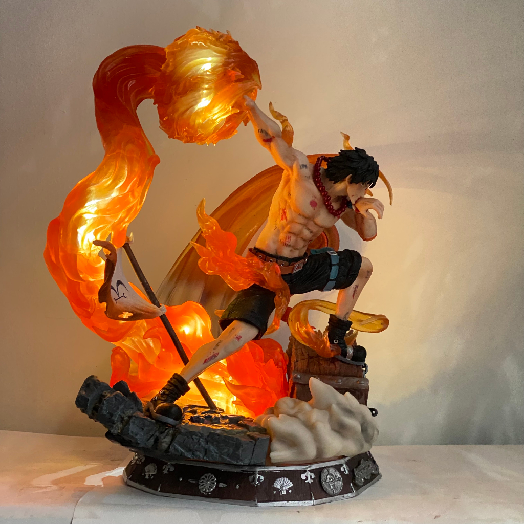 Mô hình ACE hỏa quyền LED cực đẹp cao 38CM nặng 3.7kg - Mô hình Ace có đèn LED và đồ điều khiển - One piece ace