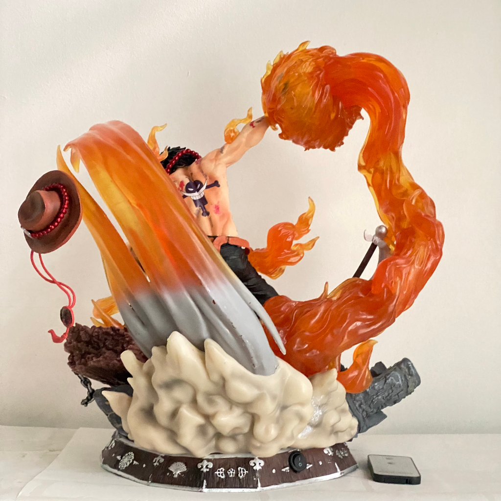 Mô hình ACE hỏa quyền LED cực đẹp cao 38CM nặng 3.7kg - Mô hình Ace có đèn LED và đồ điều khiển - One piece ace