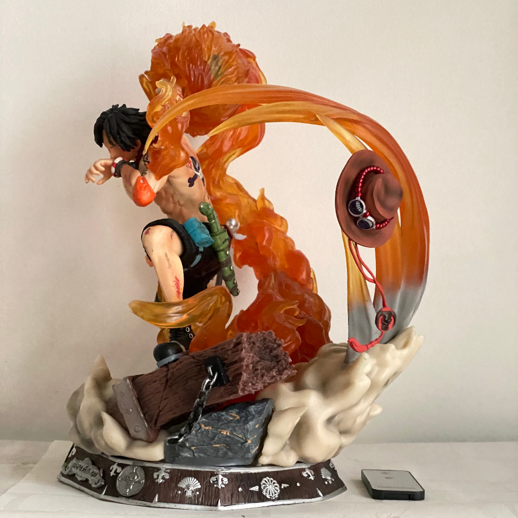 Mô hình ACE hỏa quyền LED cực đẹp cao 38CM nặng 3.7kg - Mô hình Ace có đèn LED và đồ điều khiển - One piece ace