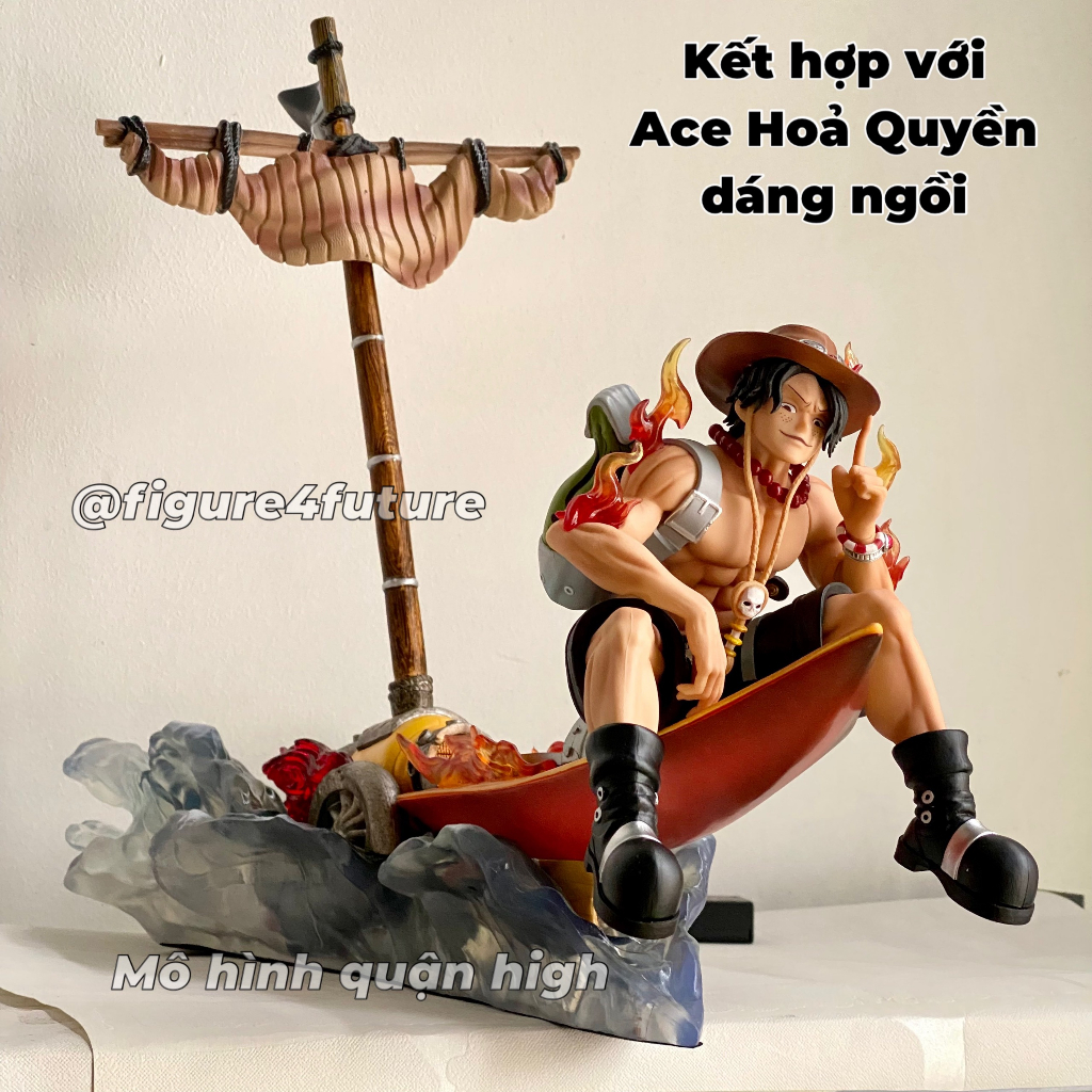Mô hình Thuyền của Ace cao 36CM dài 45CM - Mô hình thuyền Ace có LED cực đẹp -Thuyền one piece Ace Hỏa Quyền