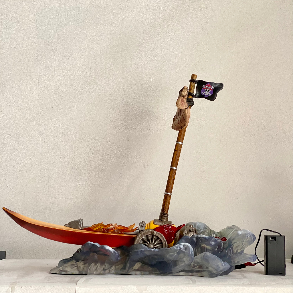 Mô hình Thuyền của Ace cao 36CM dài 45CM - Mô hình thuyền Ace có LED cực đẹp -Thuyền one piece Ace Hỏa Quyền