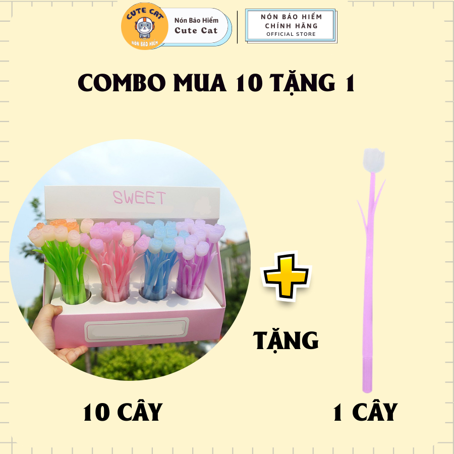 Bút Bi Hoa Tulip Đổi Màu Khi Ra Nắng  Mực Đen Ngòi 0.5mm Hình Hoa Tulip Thay Đổi Màu Vui Nhộn CUTE SHOP