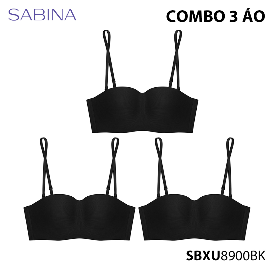 Combo 3 Áo Lót Không Gọng Mút Mỏng Cup Ngang Dây Lưng Không Viền May Màu Trơn Pretty Perfect By Sabina SBXU8900 (mới)