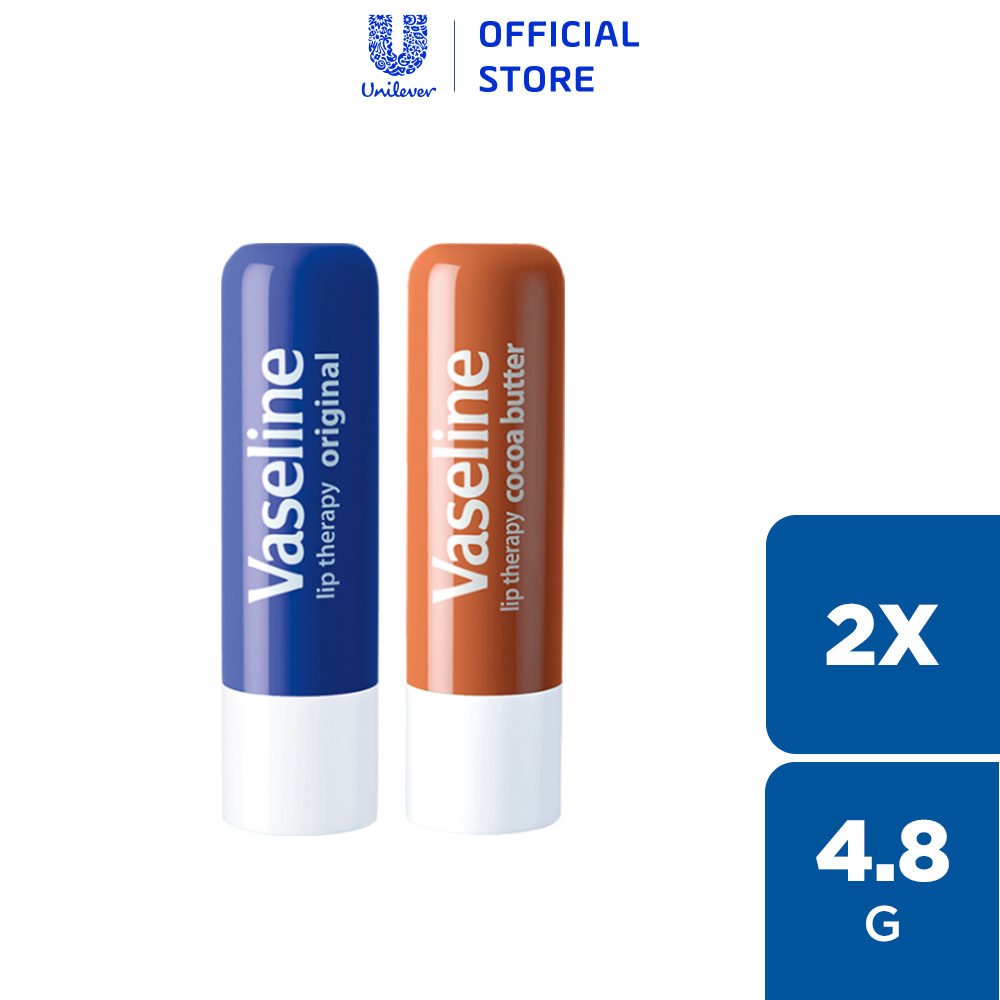 Bộ 2 son dưỡng môi Vaseline dạng thỏi Lip Therapy Stick: Bơ Cao Cao và Mềm mịn