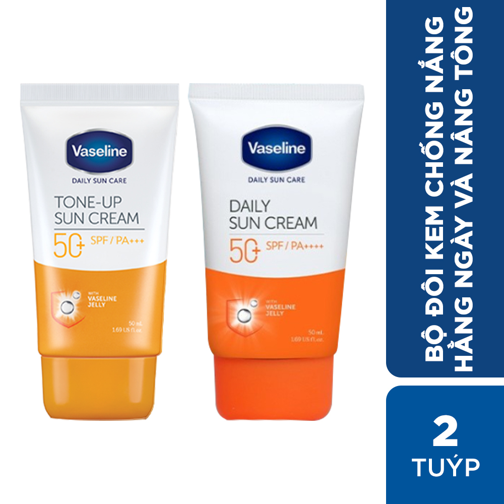 Bộ 2 kem chống nắng Vaseline 50ml x 2 : Daily và Tone-up