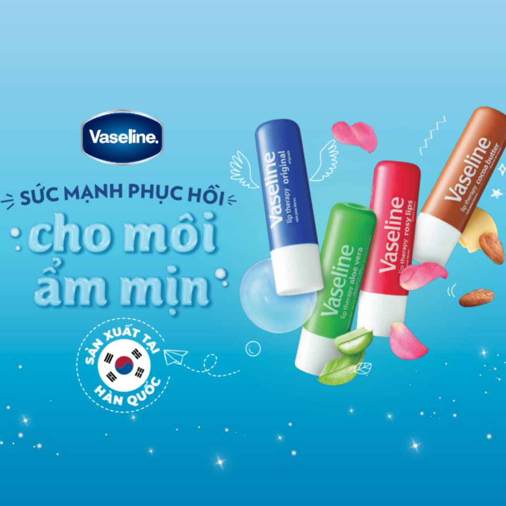 Bộ 2 son dưỡng môi Vaseline dạng thỏi Lip Therapy Stick: Bơ Cao Cao và Mềm mịn