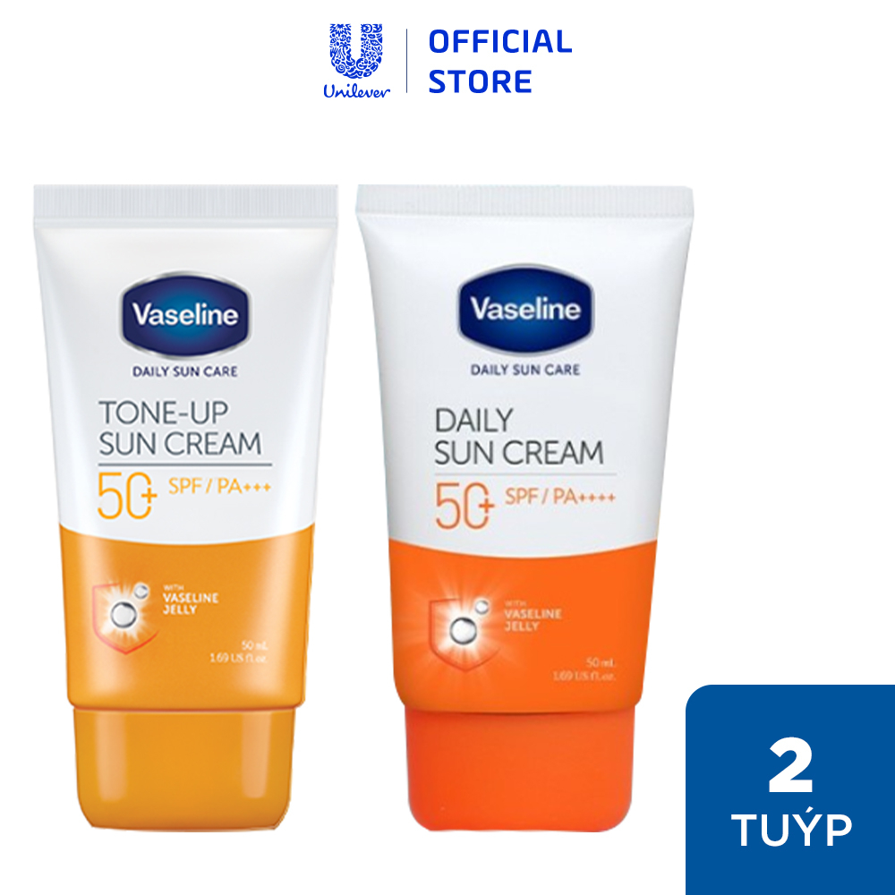 Bộ 2 kem chống nắng Vaseline 50ml x 2 : Daily và Tone-up