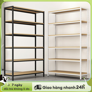 Woodland Kệ Sắt+gỗ V Lỗ Đa Năng  3,4,5,6 Tầng 2 màu - Kệ Sắt Vận chuyển trong vòng 24 giờ（Chịu được 300kg）