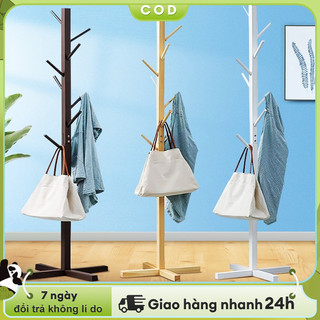 Woodland Cây Treo Quần Áo Đứng Gỗ Thông Móc Quần Áo Gỗ Thiết Kế Lắp Ráp Hiện Đại Trang Trí Nhà Cửa