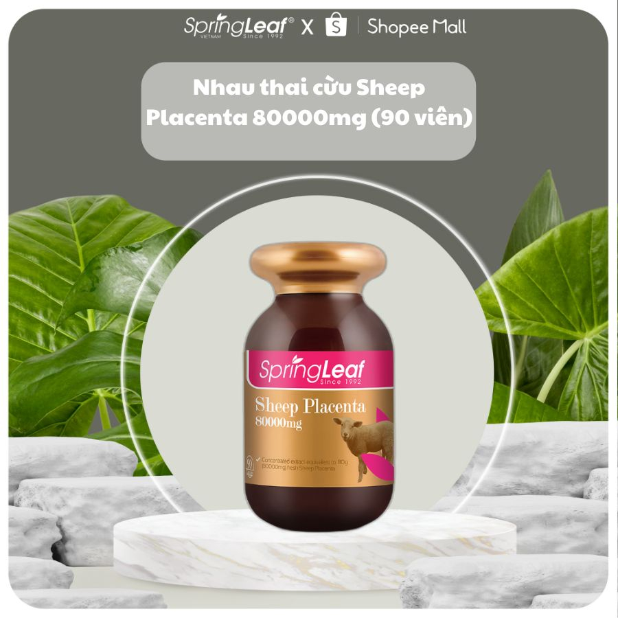 Viên uống nhau thai cừu hỗ trợ trắng da và cân bằng nội tiết tố SpringLeaf Sheep Placenta