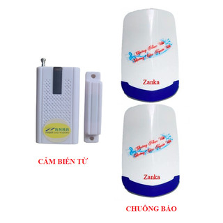 Bộ 2 Chuông 1 Cảm biến cửa từ không dây báo khách- báo trộm Zanka M428-I. Chuông báo khi cửa mở.