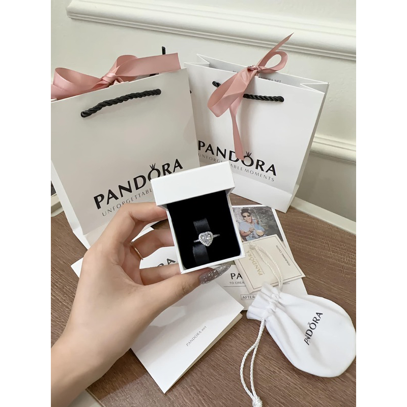 NHẪN PAN.DO.RA HÌNH TRÁI TIM FULL BOX