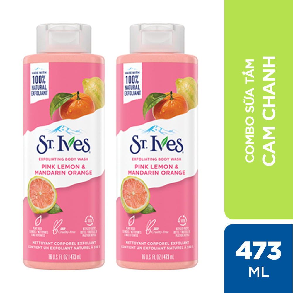 Combo 2 chai Sữa tắm dưỡng da St.Ives Cam Chanh 473ml