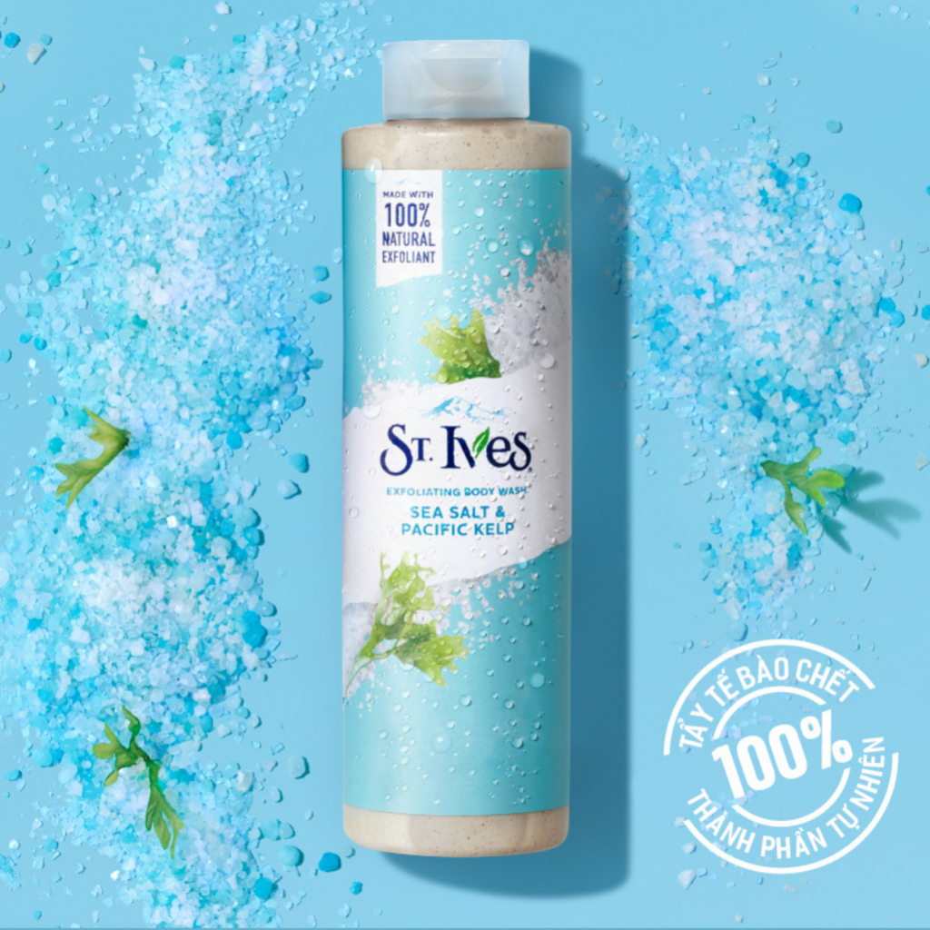 Bộ 2 chai Sữa tắm dưỡng da St.Ives Muối biển 650ml