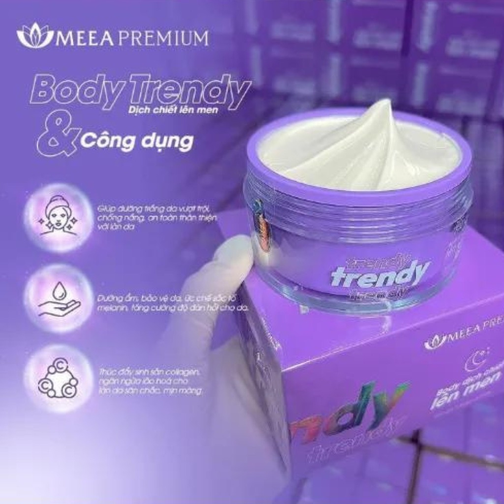 Kem body MEEA dưỡng trắng da, Trendy dịch chiết lên men, nâng tone toàn thân - 250g