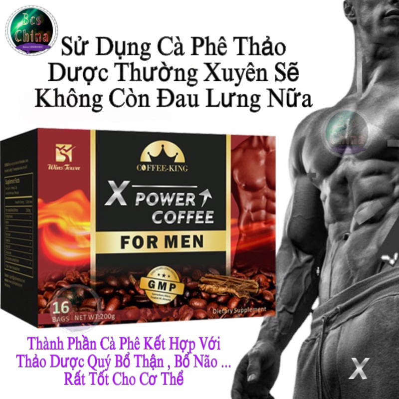 Cà phê sữa hòa tan X-POWER COFFEE FOR MEN/cafe kết hợp với thảo dược quý hộp 16 gói