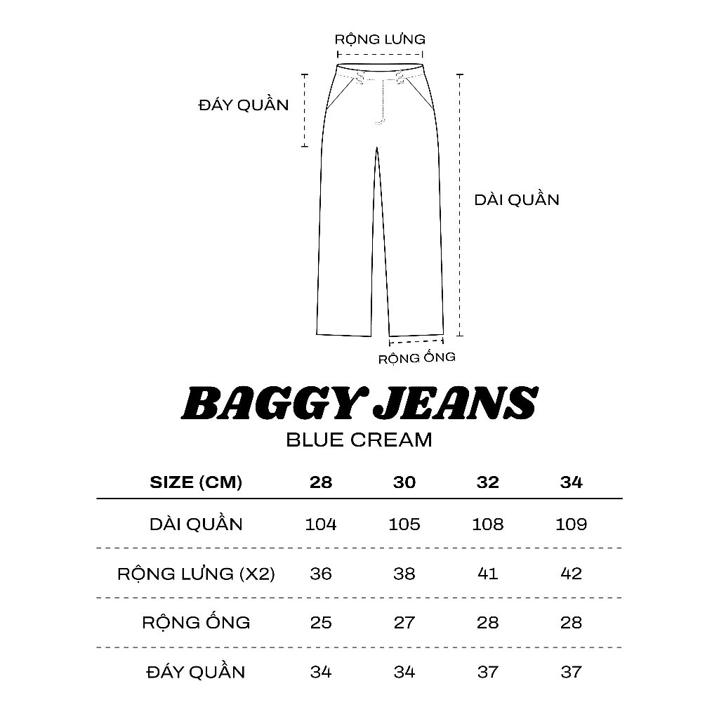 Quần jean nam Tum Machines BLUE CREAM – BAGGY JEAN