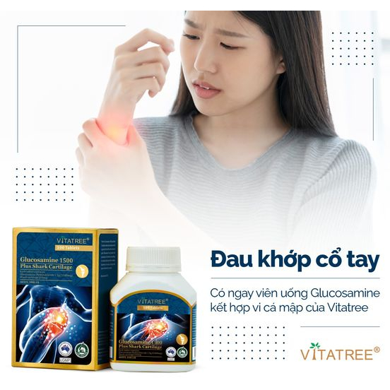 Viên Uống Bổ Xương Khớp Vitatree Glucosamine 1500 Plus Shark Caetilage hộp 100 viên