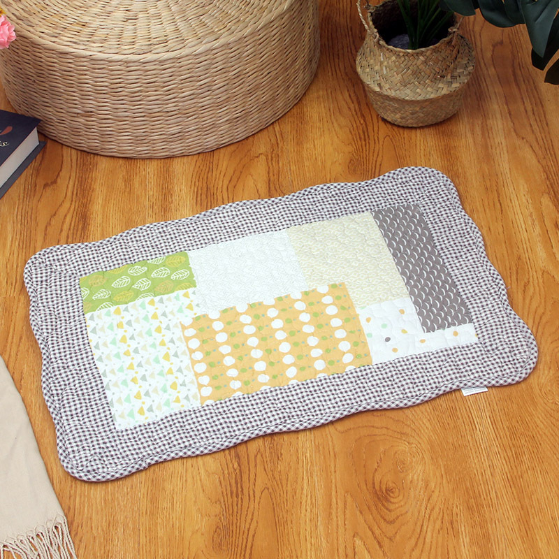 Thảm chùi chân nhà bếp, nhà tắm, thảm cotton 100%  siêu thấm hút, thảm quilt, có lớp trống trượt bên dưới