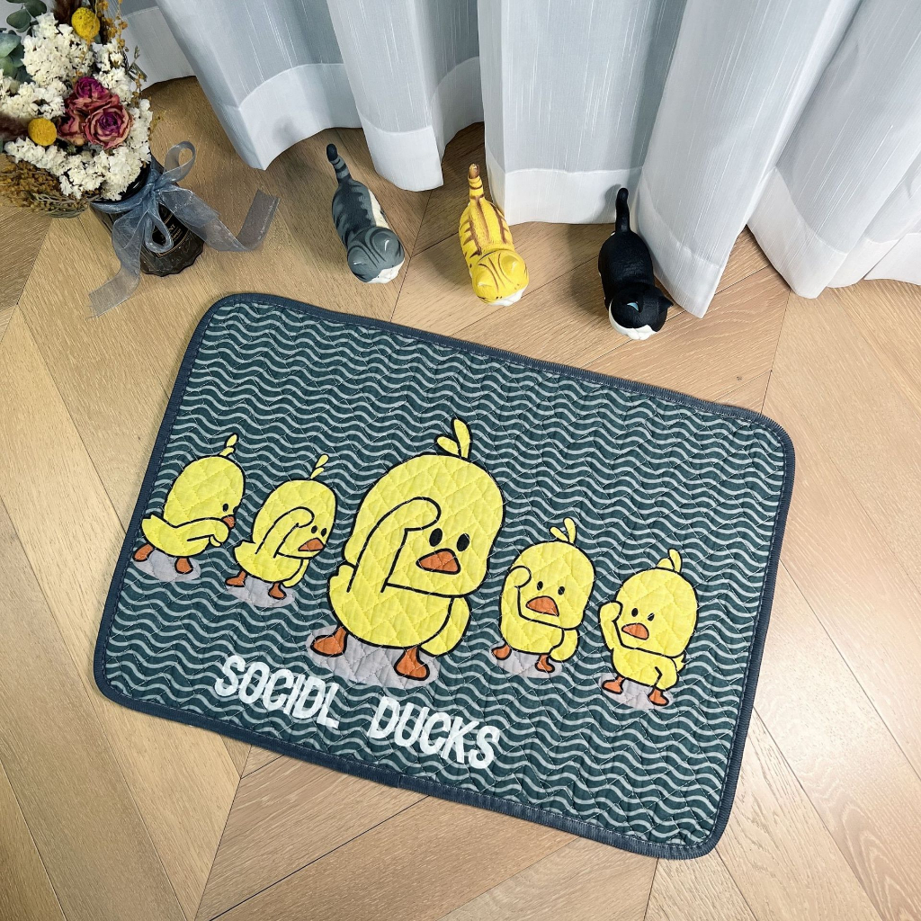 Thảm chùi chân nhà bếp, nhà tắm, thảm cotton 100%  siêu thấm hút, thảm quilt, có lớp trống trượt bên dưới