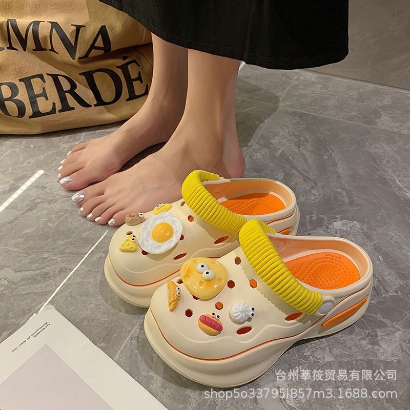 Dép crocs cross dép nữ crocs đế cao êm chân mẫu Trứng cute dễ thương