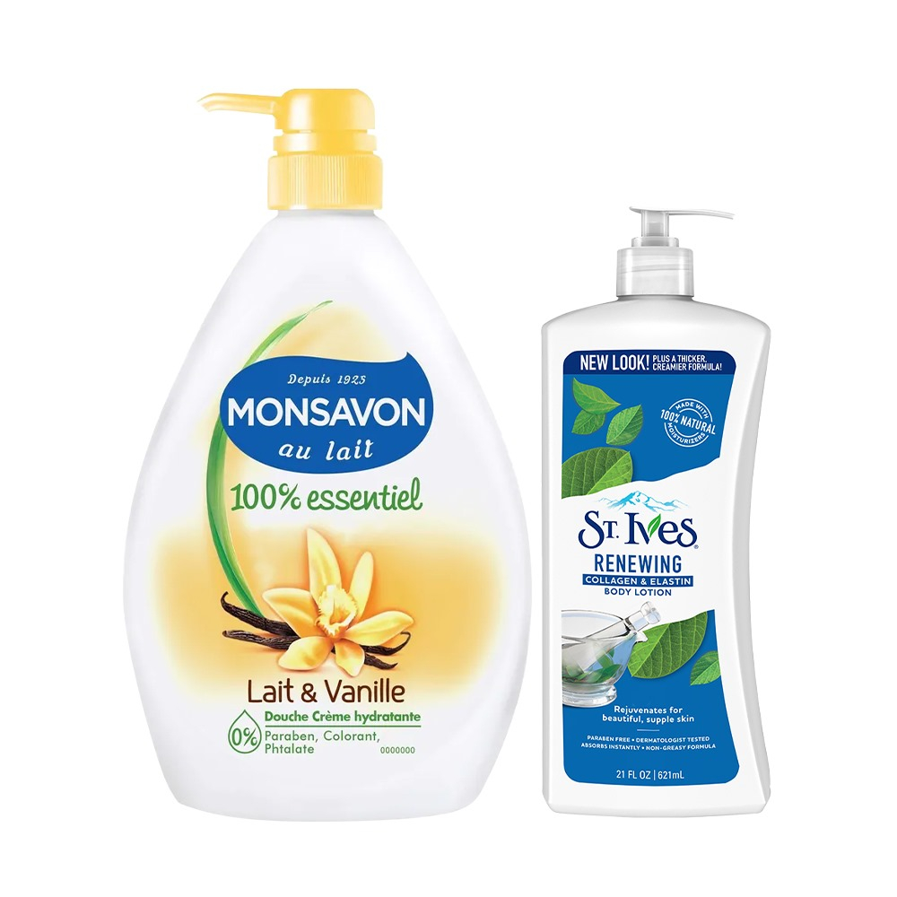 Combo sữa tắm Monsavon 1000ml + Sữa dưỡng thể collagen trẻ hoá da 621ml