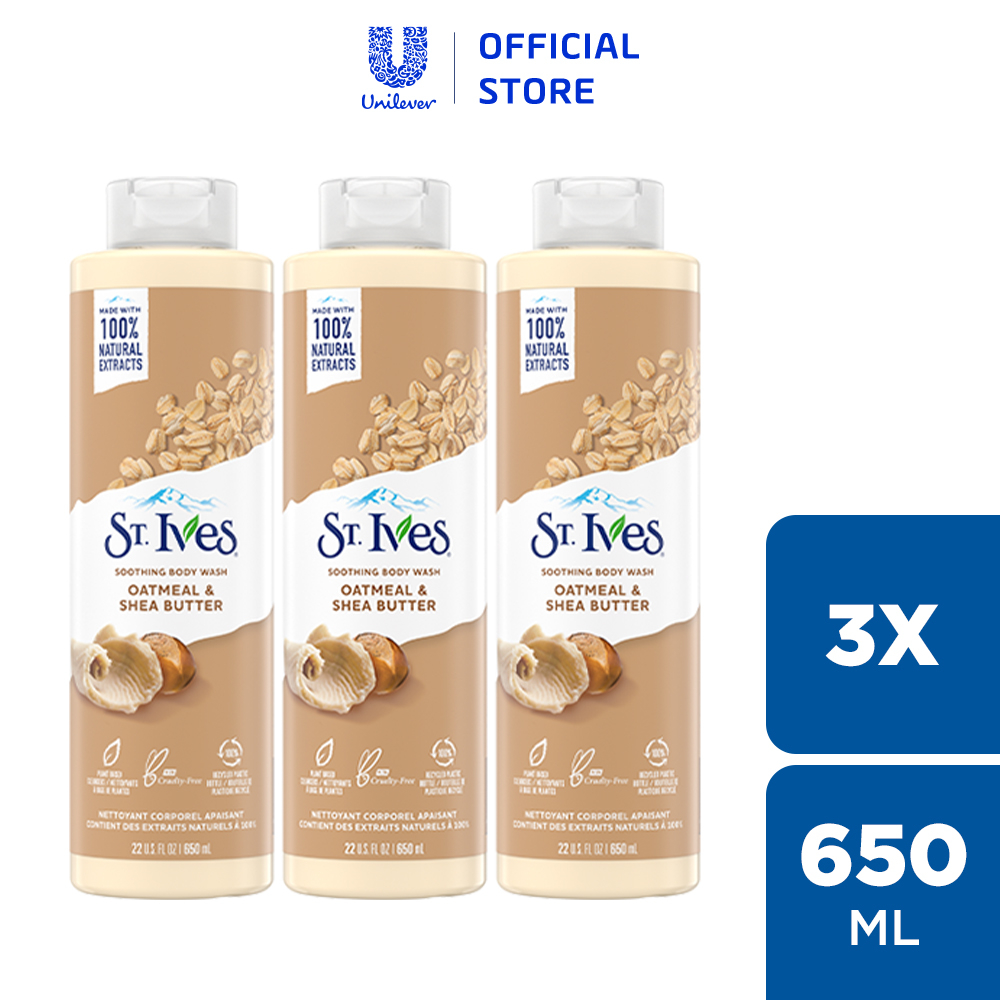 Combo 3 chai sữa tắm St.Ives Yến mạch và bơ 650ml