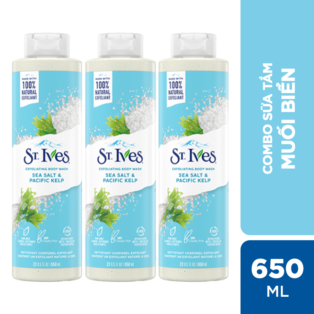 Combo 3 chai sữa tắm St.Ives Muối biển (650mlx3)