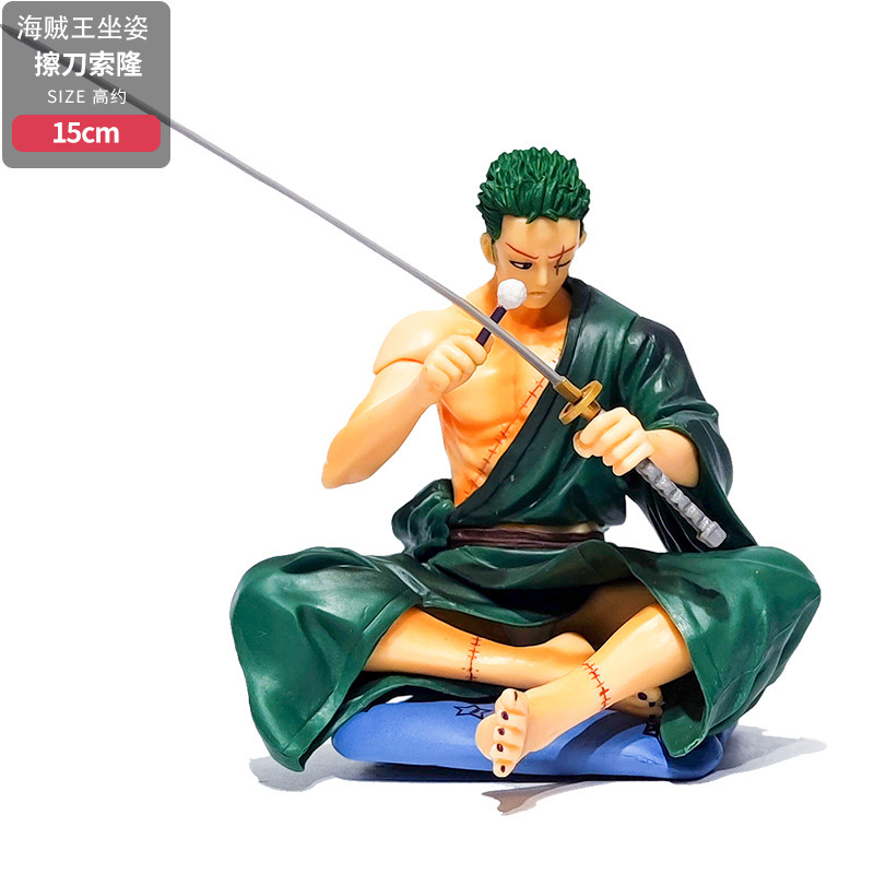 Mô hình Zoro One Piece - Zoro Ngồi Lau KIếm - Hàng Cao Cấp - Cao 17cm - Tượng Figure