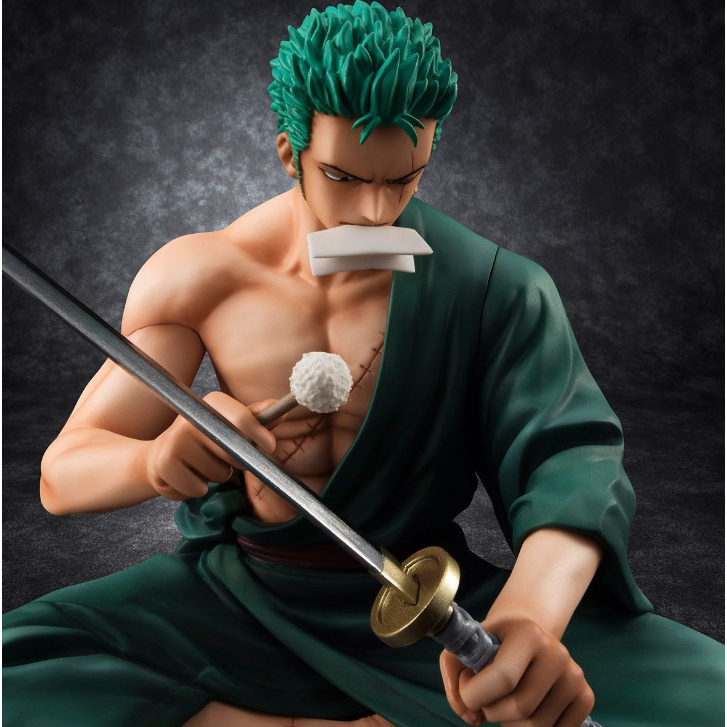 Mô hình Zoro One Piece - Zoro Ngồi Lau KIếm - Hàng Cao Cấp - Cao 17cm - Tượng Figure