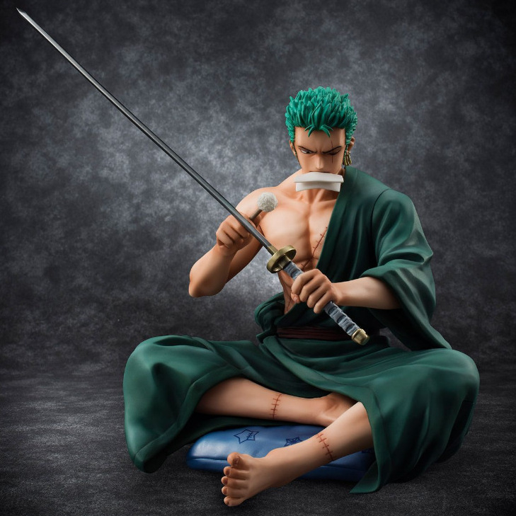 Mô hình Zoro One Piece - Zoro Ngồi Lau KIếm - Hàng Cao Cấp - Cao 17cm - Tượng Figure