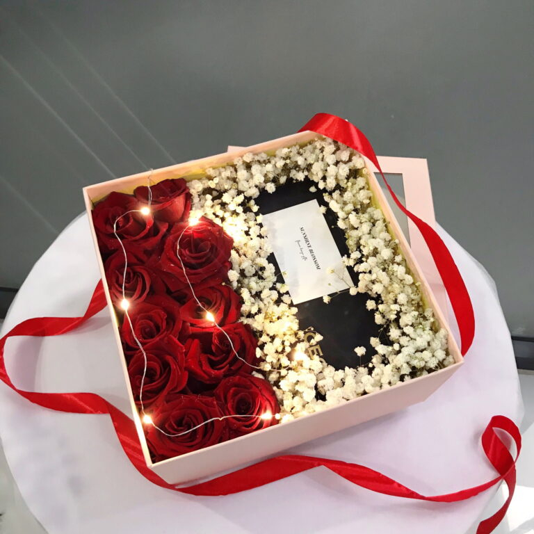 Hộp Vuông Bìa Cứng Cao Cấp Mặt Mica Qùa Tặng - MINDI STORE