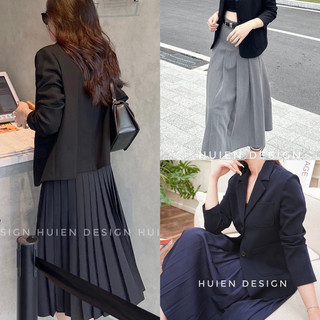 Chân váy xếp ly nữ dáng dài hàng thiết kế Huien Design thời trang cao cấp, chân váy maxi tặng kèm đai đi kèm