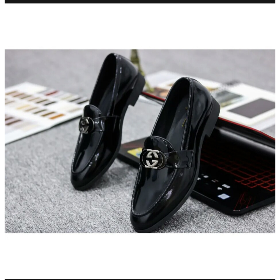 Giày lười da nam công sở màu đen mác gu cì phong cách hàn quốc giày dior nam da bóng full size 38-43