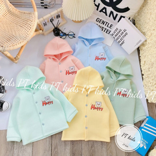 Áo khoác cho bé có mũ vải nỉ xốp mềm mại Áo choàng sơ sinh thu đông