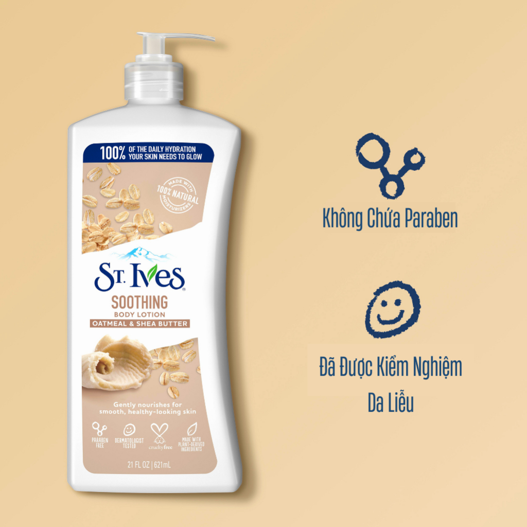 Combo Sữa tắm St.ives Hoa Hồng và Lô Hội 650ml&Sữa dưỡng thể St.Ives Yến mạch và bơ 621ml