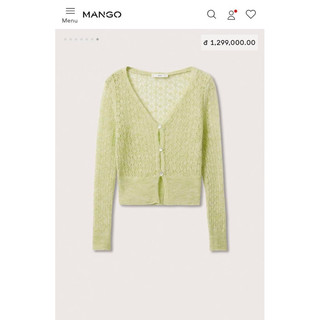 [Mango Auth] Áo Cadigan Len Dệt Kim Mango