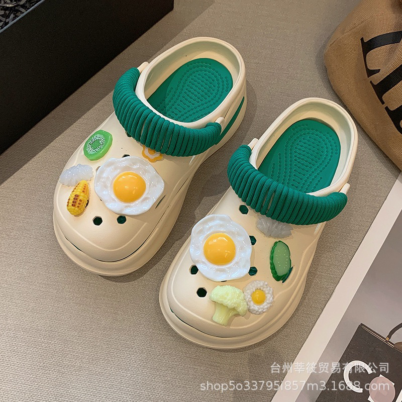 Dép crocs cross dép nữ crocs đế cao êm chân mẫu Trứng cute dễ thương