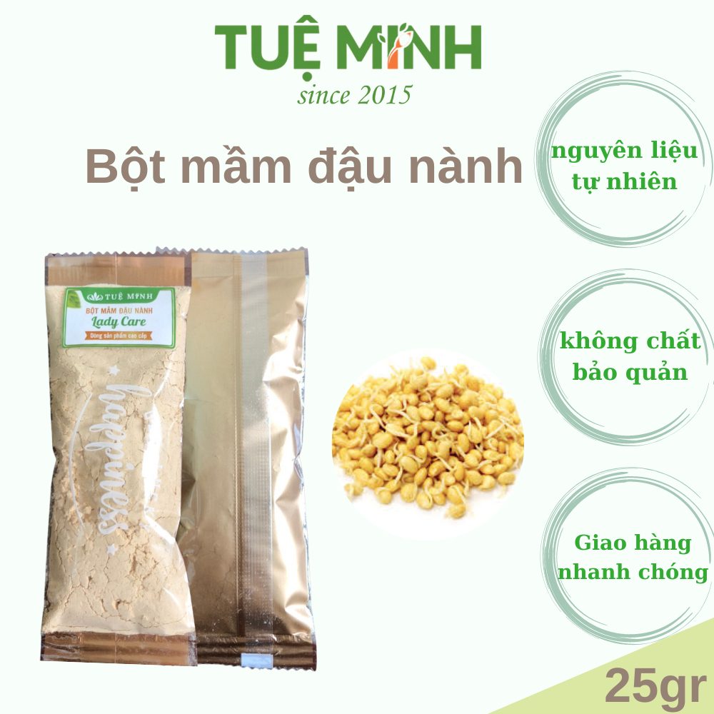Mầm đậu nành nguyên xơ Tuệ Minh - 25gram tiện lợi