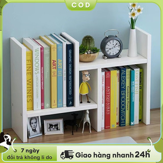 Woodland Kệ sách để bàn bằng gỗ đa năng màu trắng tháo rời lắp ghép dễ dàng tiện lợi