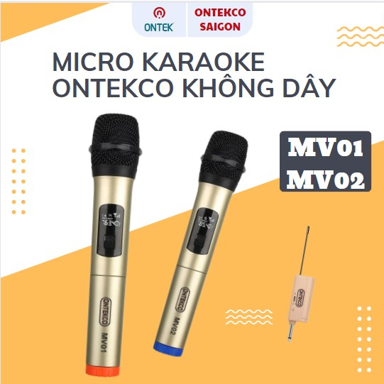 Micro không dây MV01 chính hãng ONTEKCO - Sử dụng cho loa kéo, amply phù hợp cho hát karaoke. BH chính hãng