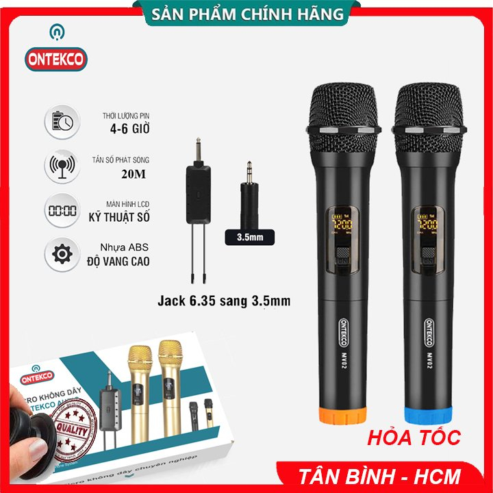 Micro không dây MV01 chính hãng ONTEKCO - Sử dụng cho loa kéo, amply phù hợp cho hát karaoke. BH chính hãng