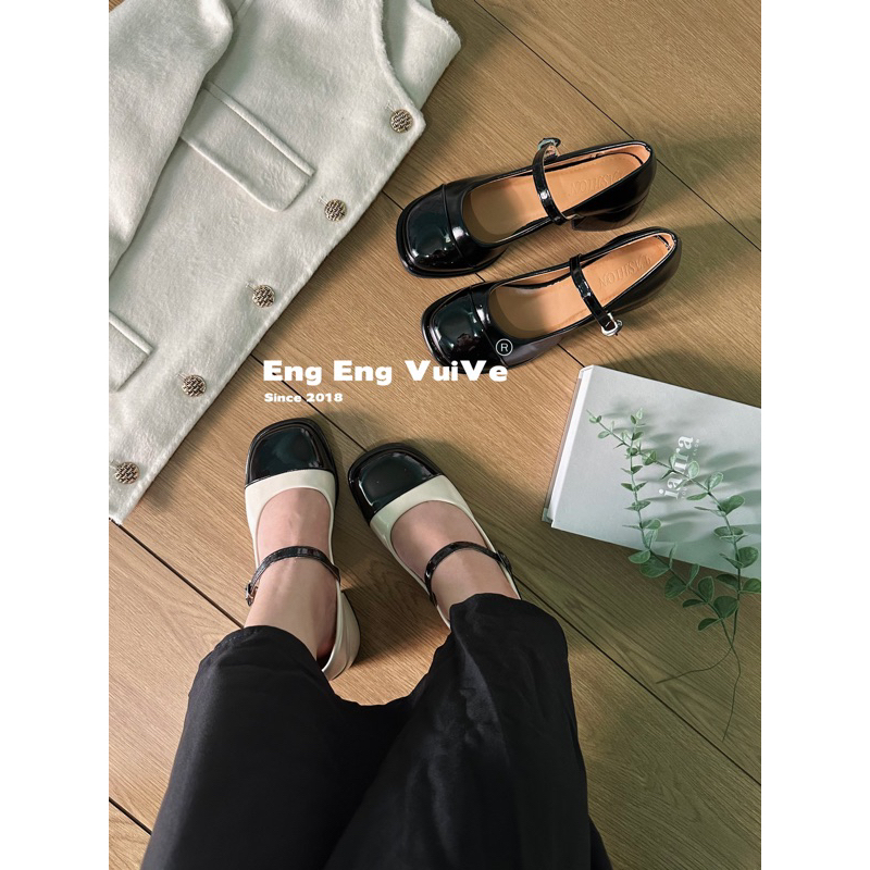 Giày Mary Jane Cao Gót Tiểu Thư  Kiểu Dáng Lolita 5cm - CT