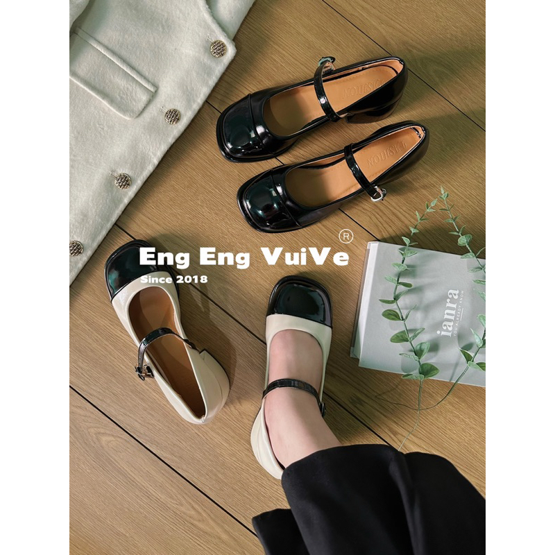 Giày Mary Jane Cao Gót Tiểu Thư  Kiểu Dáng Lolita 5cm - CT