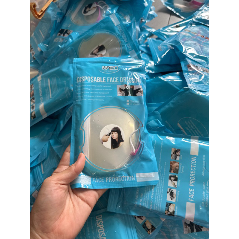 Miếng dán che mặt khi làm hoá chất 1 bịch 50miếng   , và bao chùm Nivlon khi nhuộm tóc