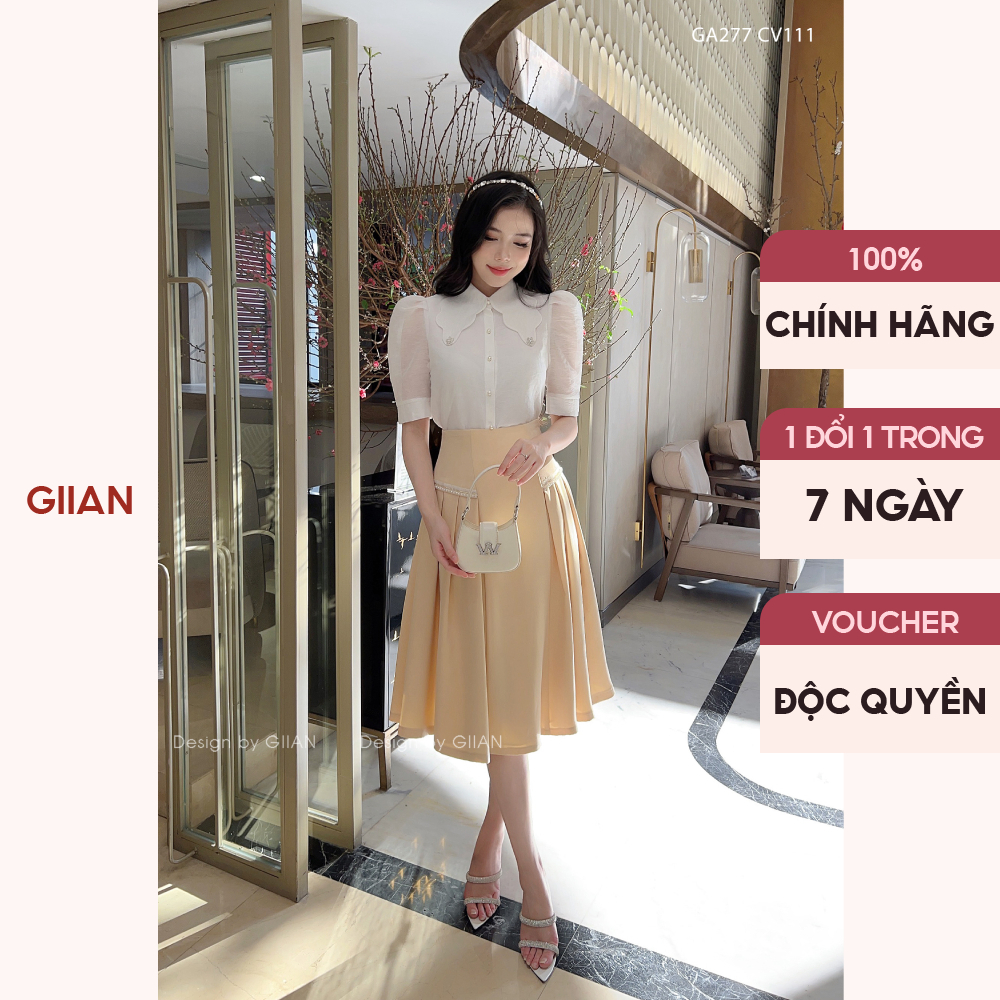 Áo sơ mi cổ cánh hoa chính hãng Giian - GA277