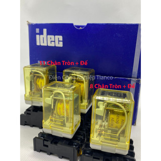 (Tặng đế ) Rơ le kính trung gian RR2P-U 8 chân tròn RR3P-U 11 chân tròn 12VDC 24VDC 220VAC Idec