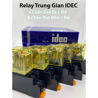 Rơle trung gian idec 14 chân dẹt lớn rh4b-ul relay kiếng 8 chân dẹt lớn rh2b-ul 12vdc 24vac 220vac