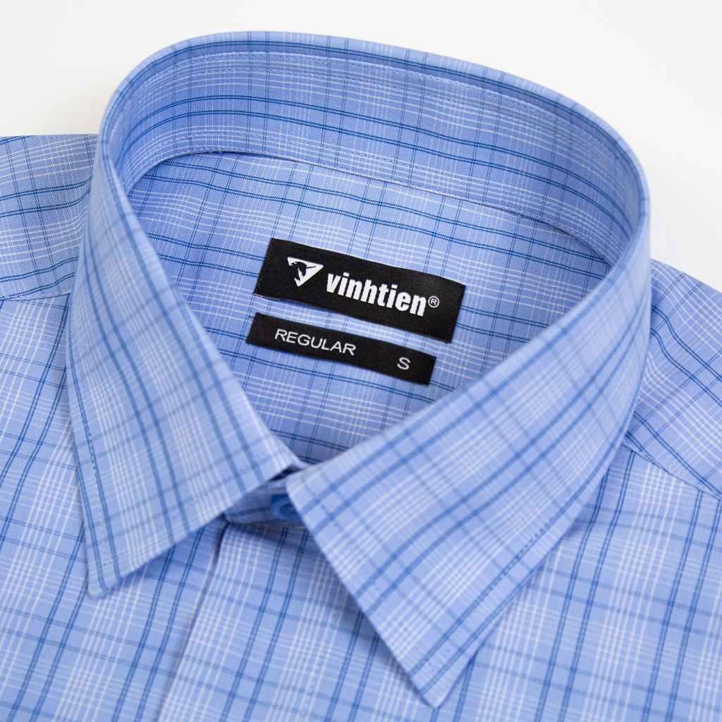 Áo sơ mi dài tay nam Vĩnh Tiến dáng regular vạt ngang - G394